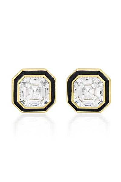 Isharya Moss Gold Octa Crystal Studs indian designer wear online shopping melange singapore