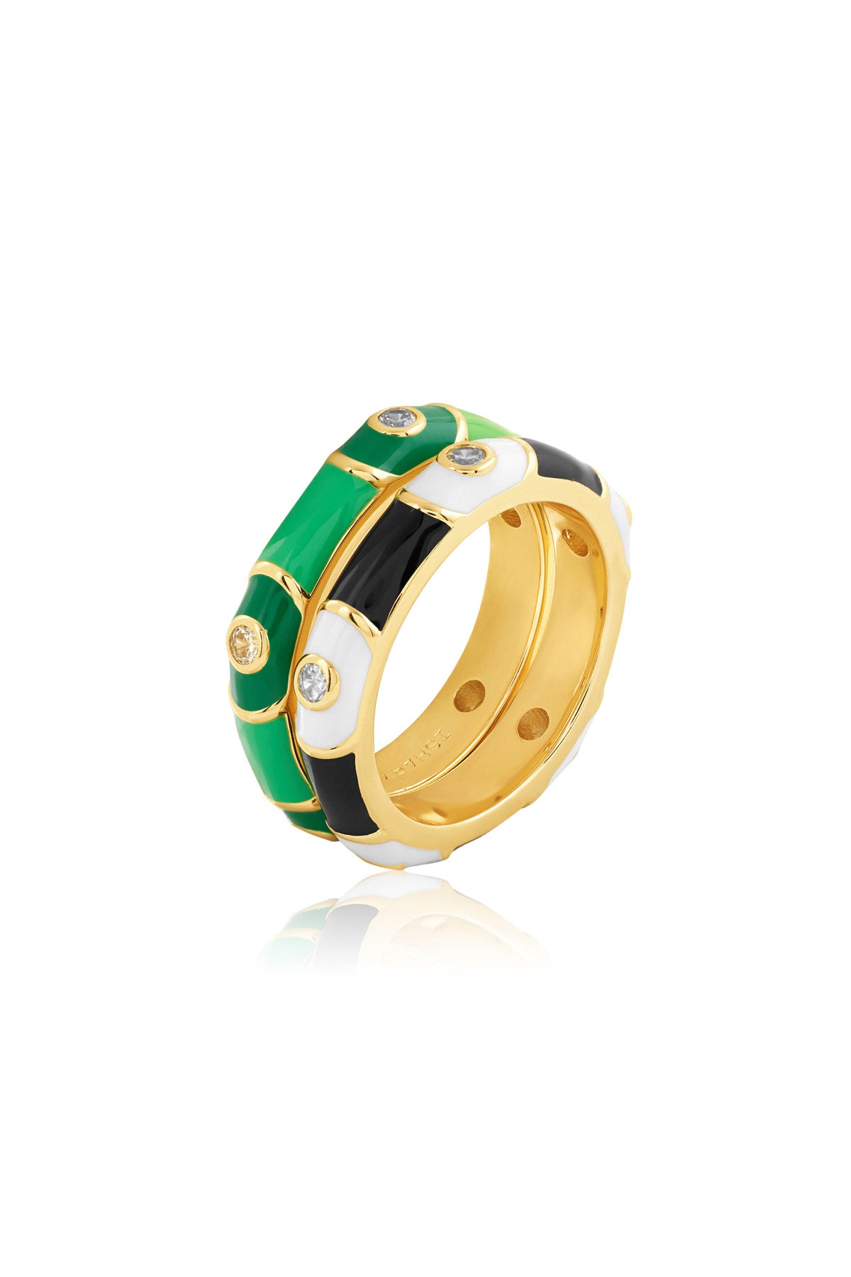Isharya Mystic Gaze Ring Stack In 18kt Gold Plated indian designer wear online shopping melange singapore 