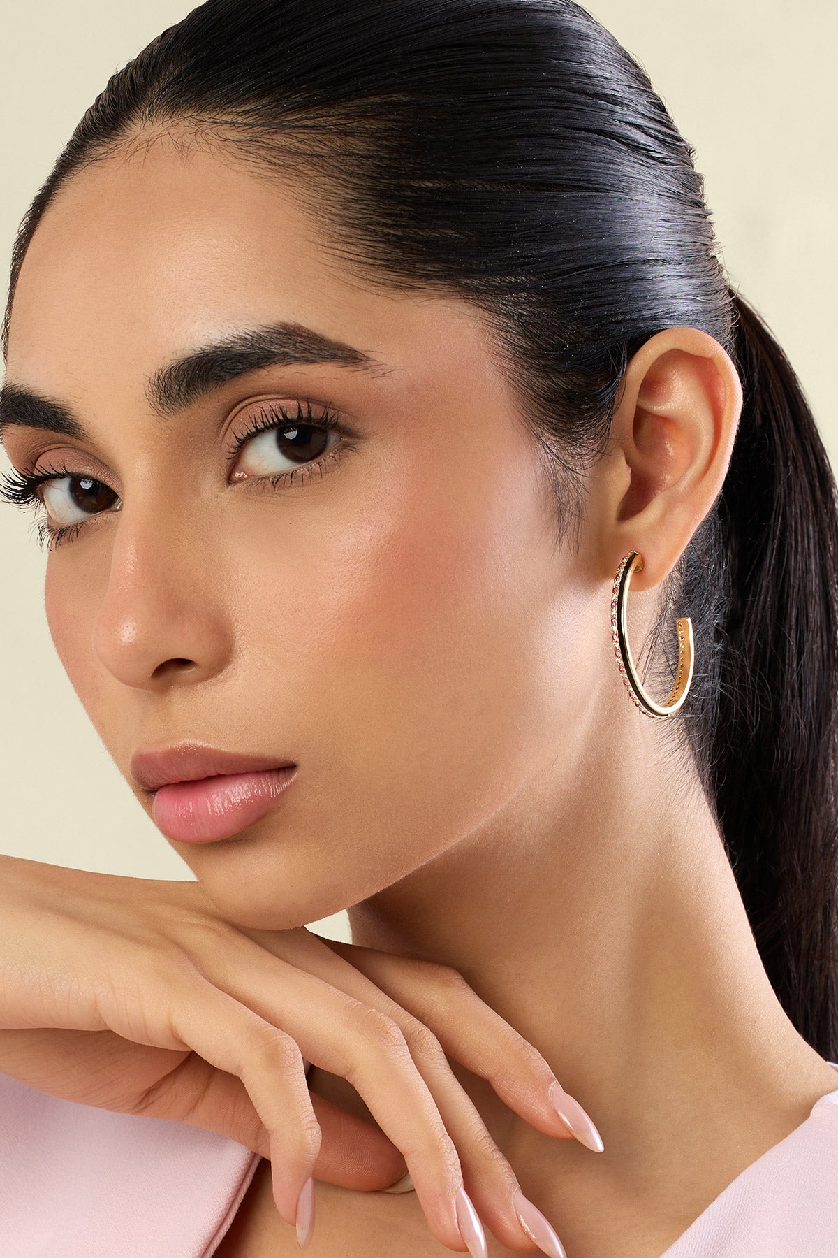 Isharya Mystic Orbit Hoops In 18kt Gold Plated indian designer wear online shopping melange singapore 