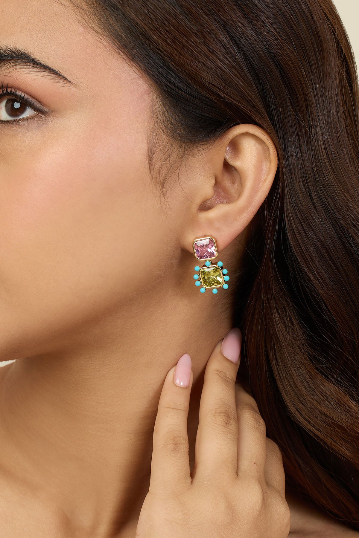 Isharya Neon Candy Earrings In 18Kt Gold Plated indian designer wear online shopping melange singapore 
