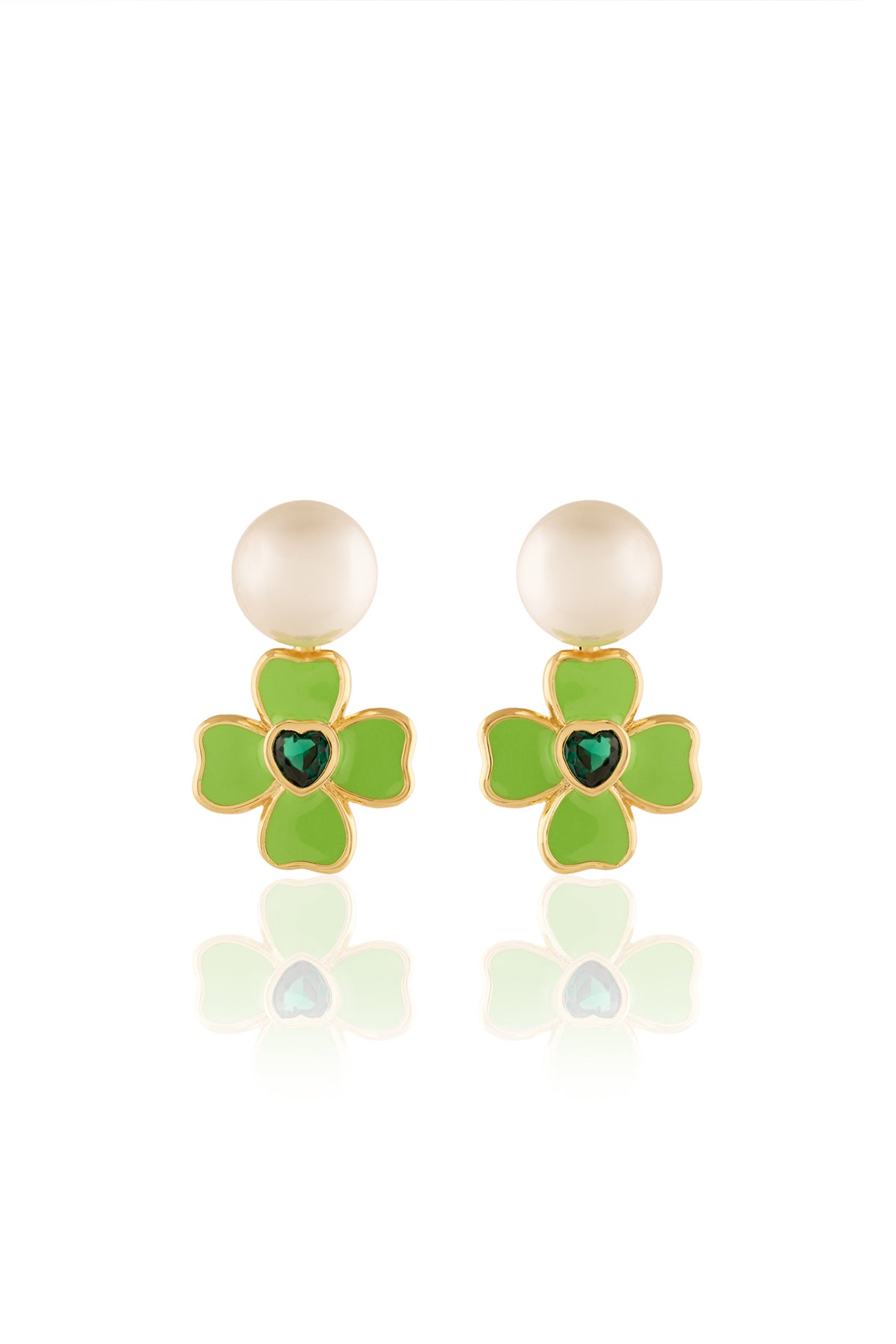 Isharya Neon Clover Earrings In 18Kt Gold Plated indian designer wear online shopping melange singapore 