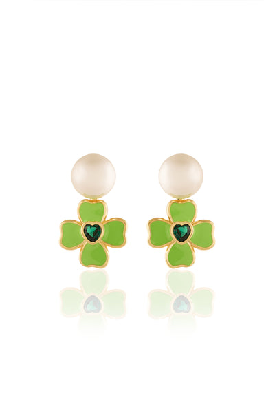 Isharya Neon Clover Earrings In 18Kt Gold Plated indian designer wear online shopping melange singapore 