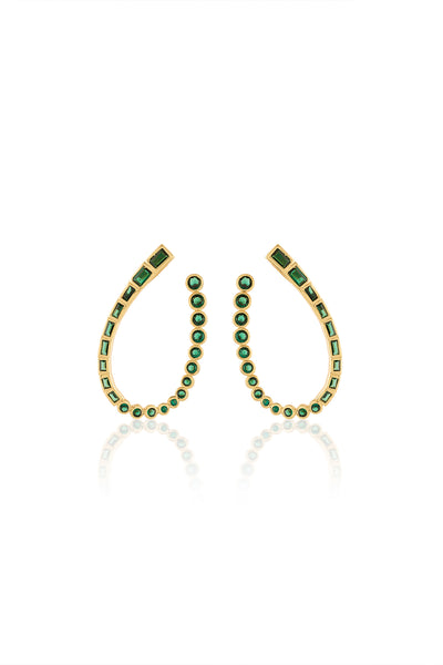 Isharya Neon Crystal Front Back Earrings In 18Kt Gold Plated indian designer wear online shopping melange singapore 