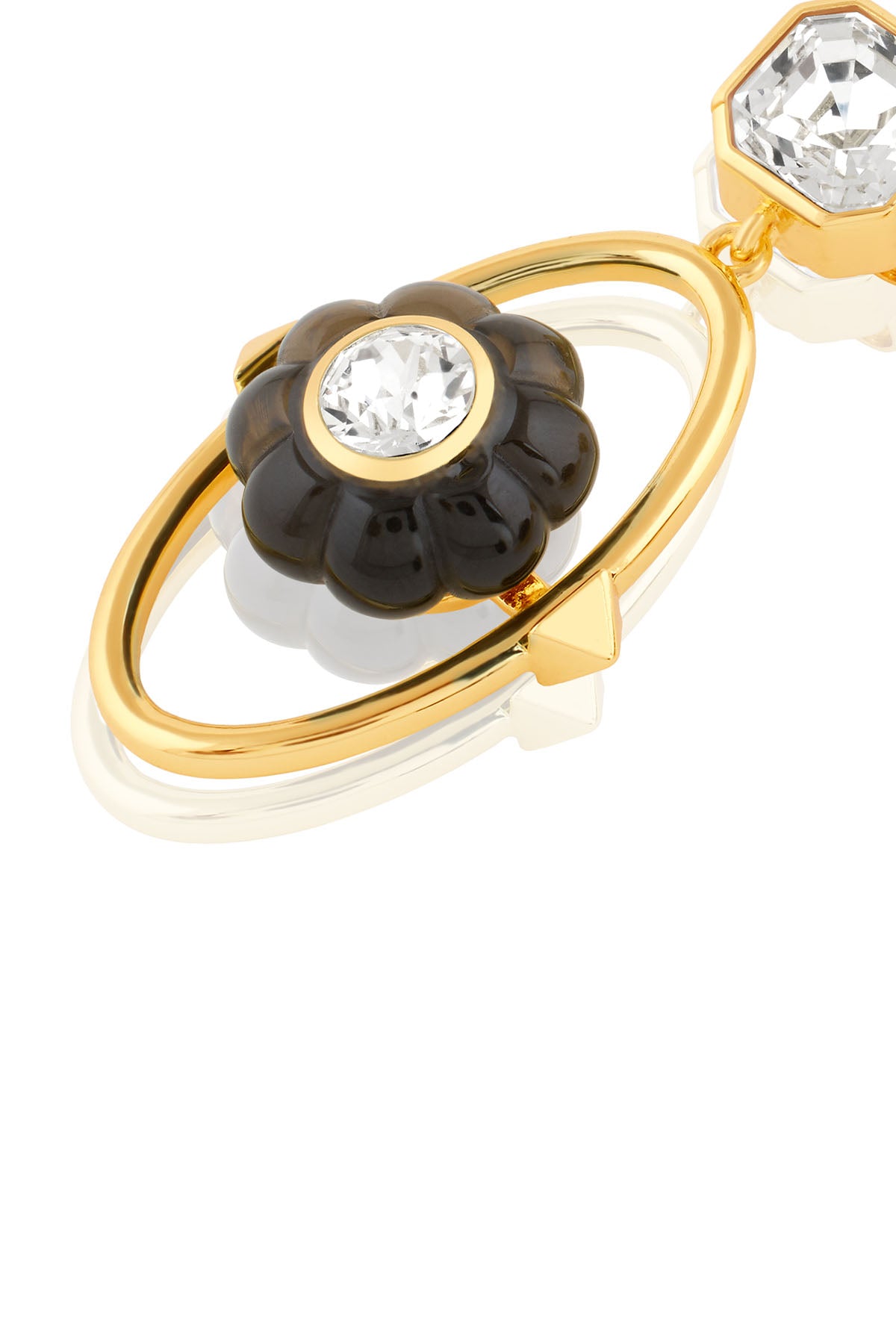 Isharya Noir Flora Dangler Earrings 18Kt Gold Plated indian designer wear online shopping melange singapore 