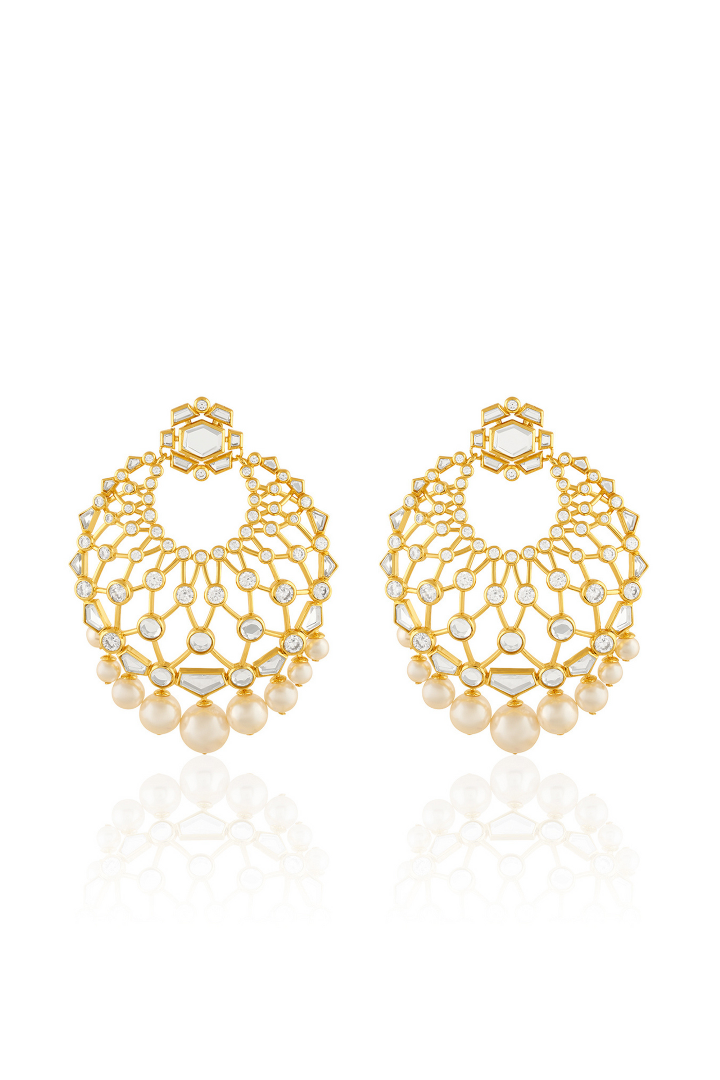 Noor Moon Baali In 18Kt Gold Plated Melange Singapore Pearl Online Shopping Indian Designer Wear Isharya