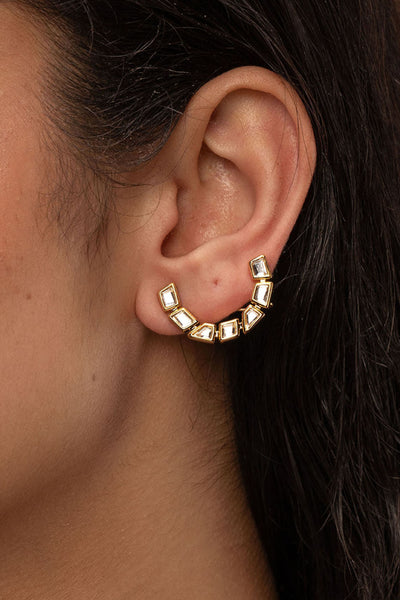 Isharya Nuit Mirror Crescent Ear Cuffs jewellery indian designer wear online shopping melange singapore