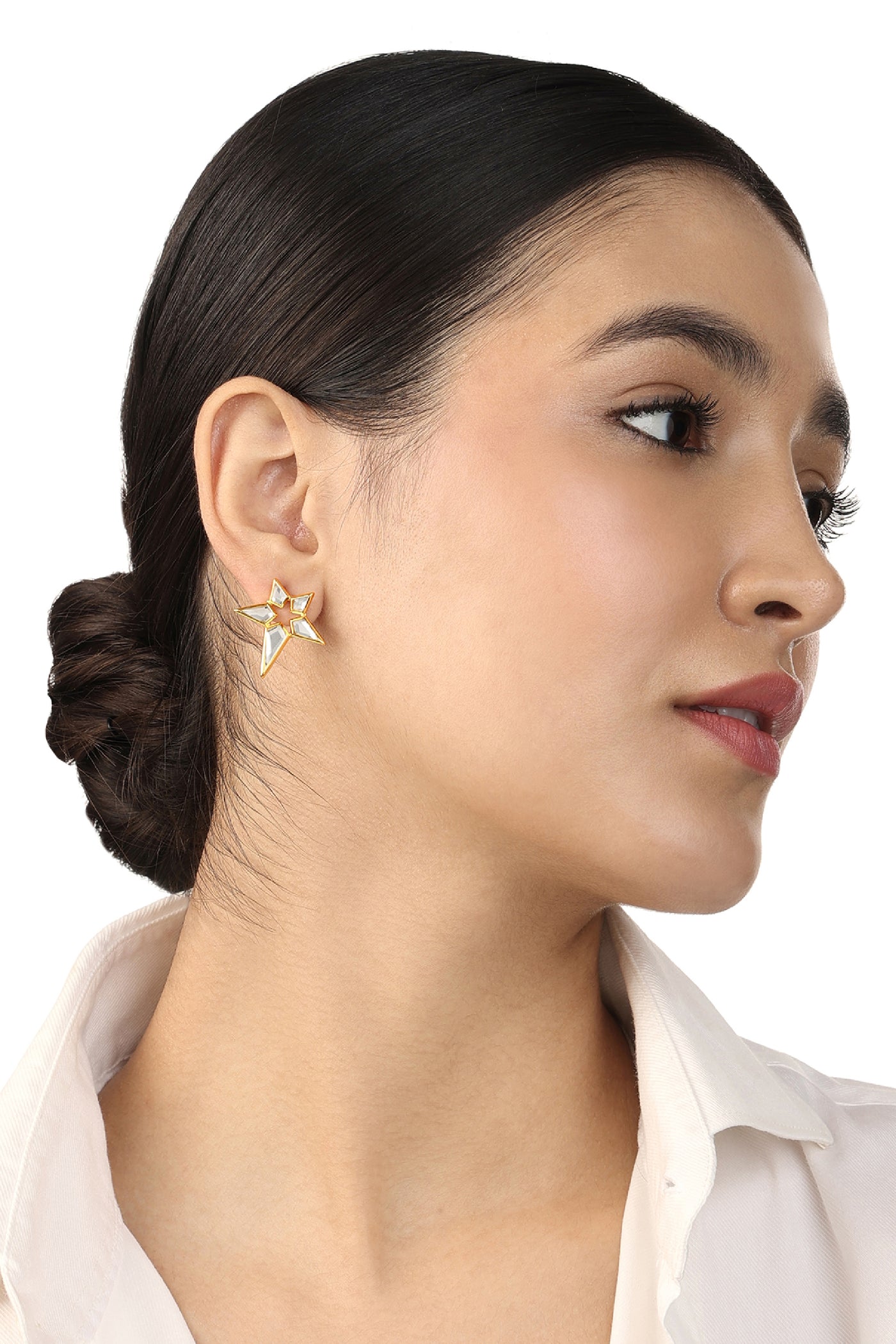 Isharya Nuit Shooting Star Studs In 18Kt Gold Plated indian designer wear online shopping melange singapore