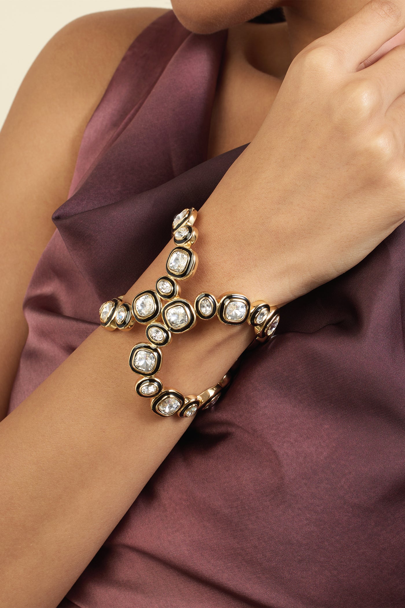 Isharya Oceanus Back Open Cuff 18Kt Gold Plated indian designer wear online shopping melange singapore