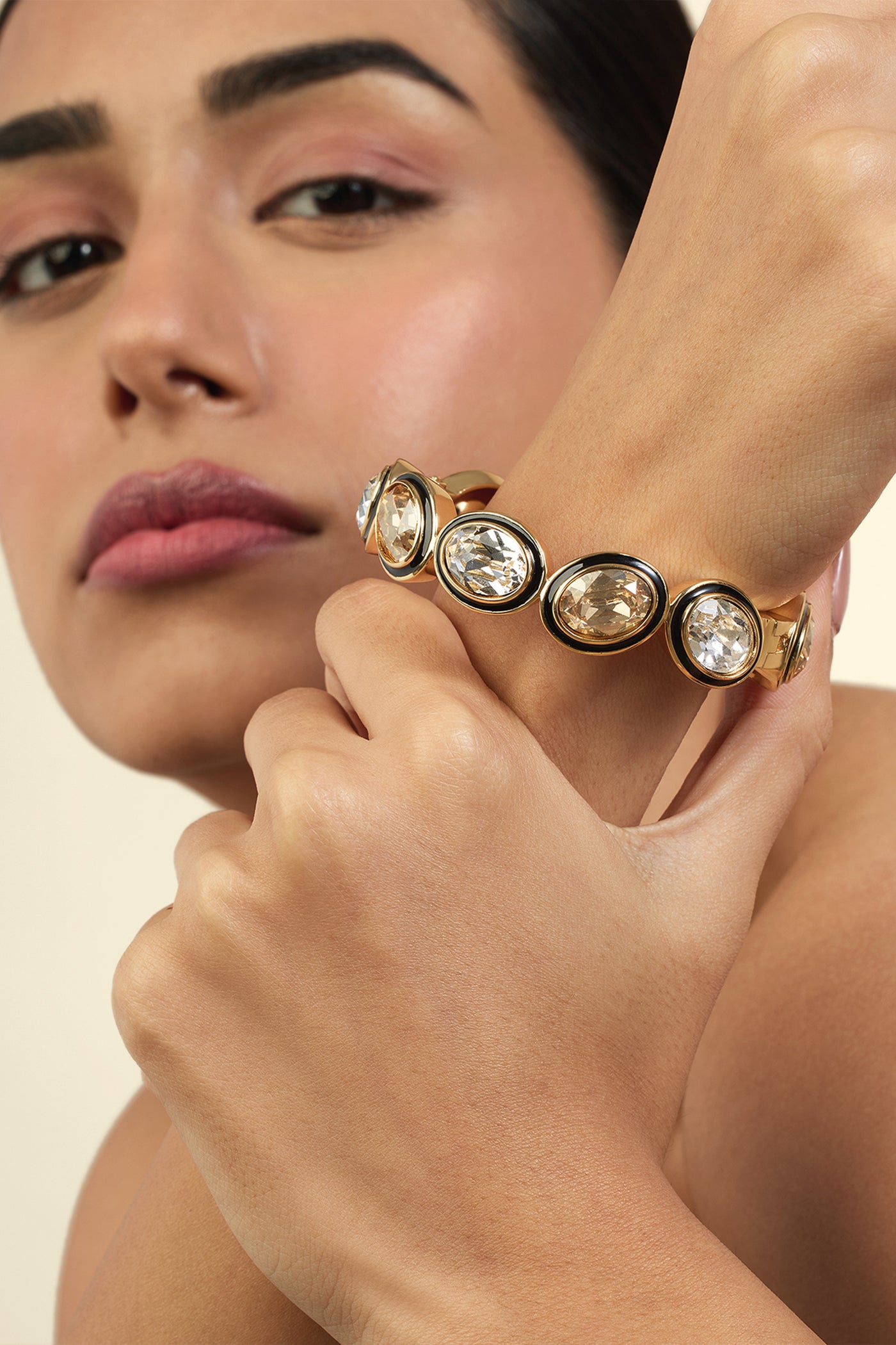 Isharya Oceanus Mocha Hinge Bangle 18Kt Gold Plated indian designer wear online shopping melange singapore