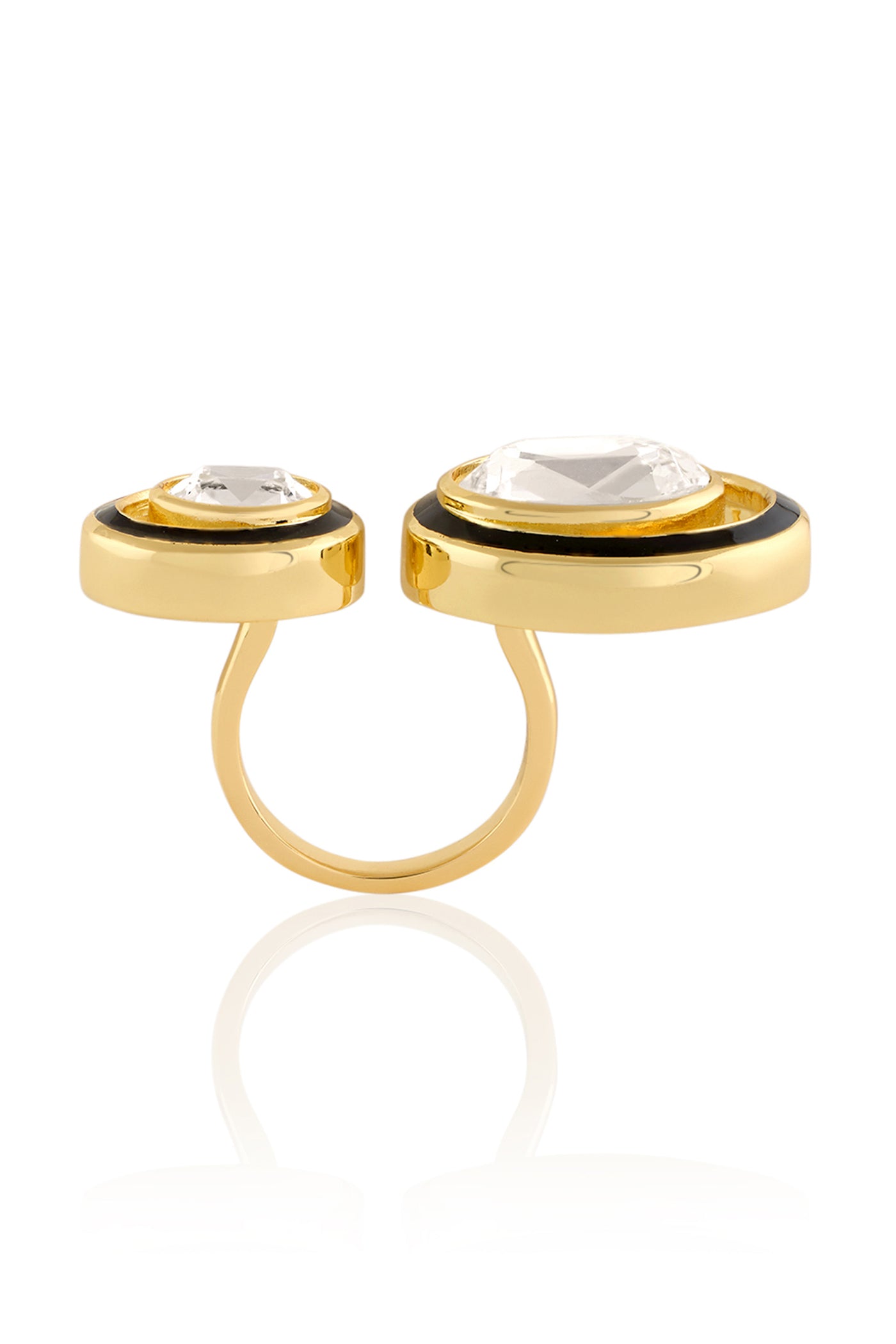 Isharya Oceanus Two Head Ring 18Kt Gold Plated indian designer wear online shopping melange singapore