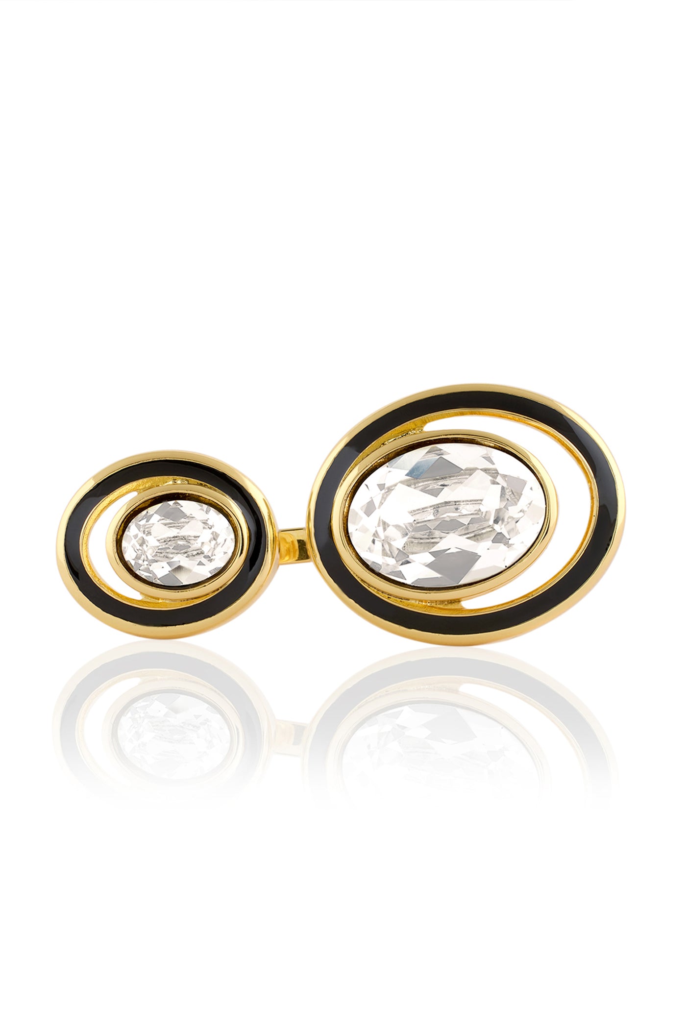Isharya Oceanus Two Head Ring 18Kt Gold Plated indian designer wear online shopping melange singapore
