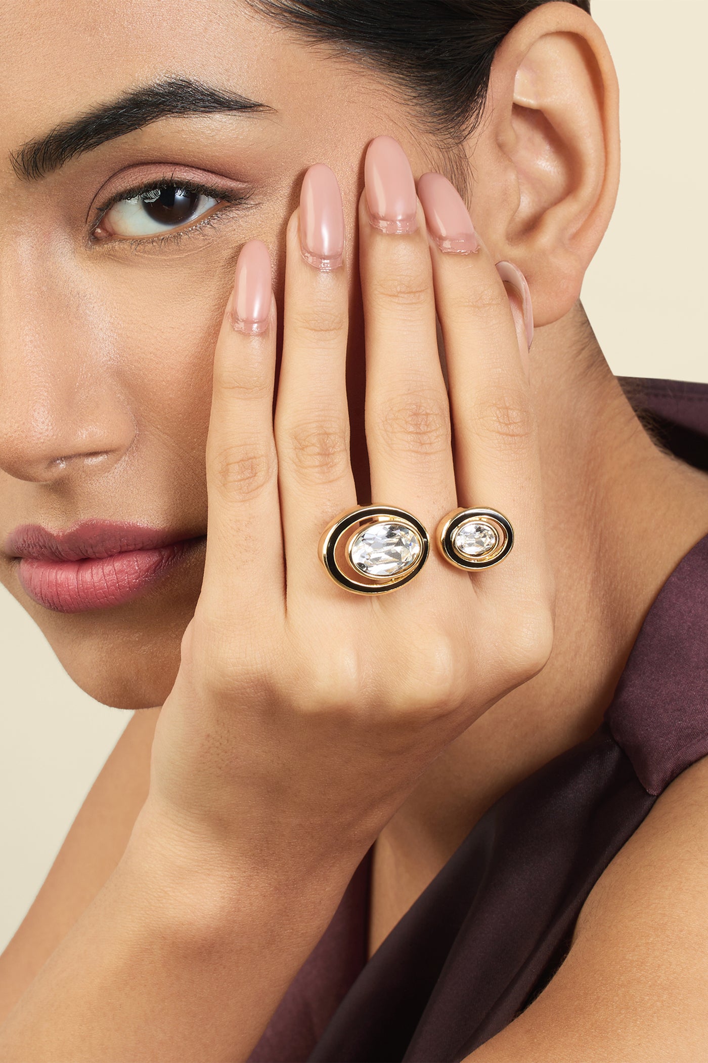 Isharya Oceanus Two Head Ring 18Kt Gold Plated indian designer wear online shopping melange singapore