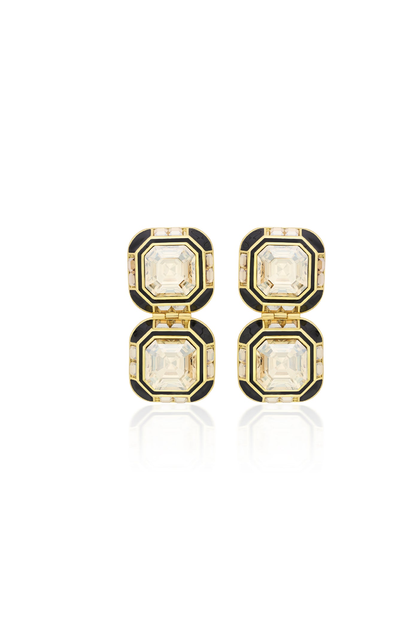 Isharya Optic Deco Crystal Studs indian designer wear online shopping melange singapore