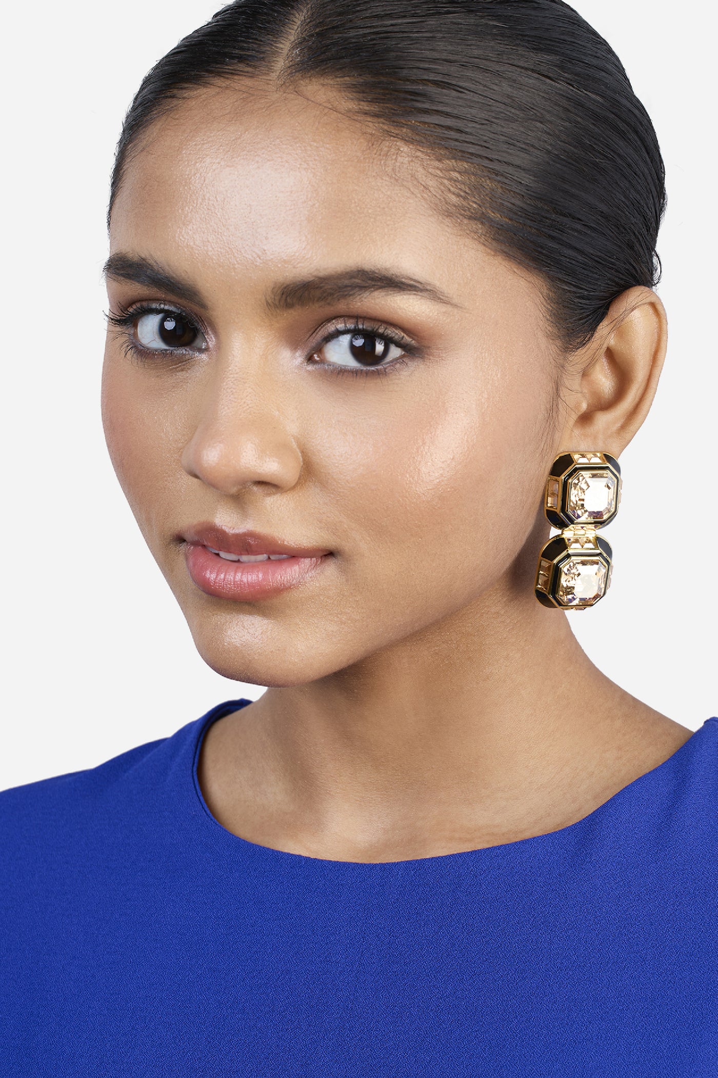 Isharya Optic Deco Crystal Studs indian designer wear online shopping melange singapore