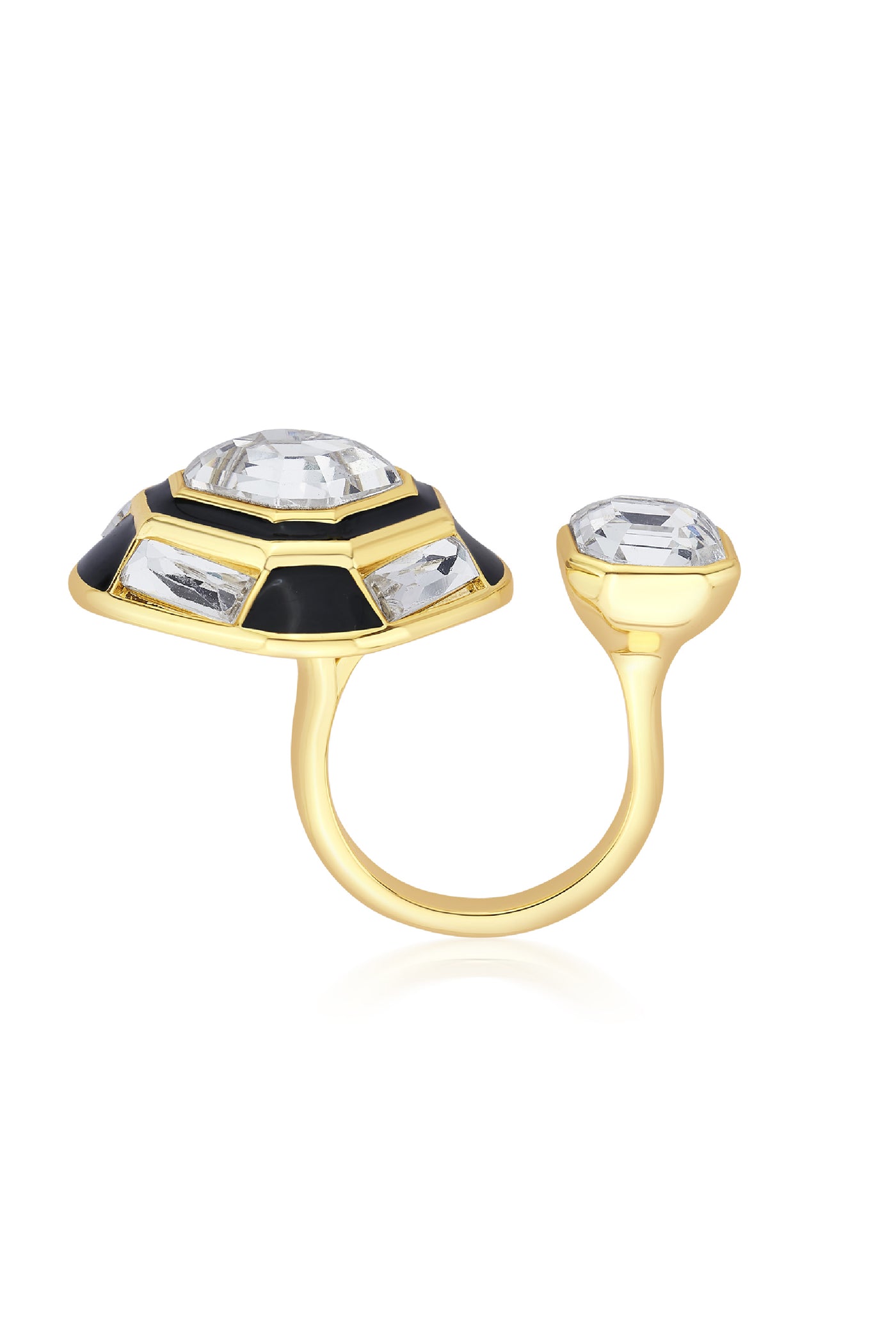 Isharya Optic Double Crystal Ring indian designer wear online shopping melange singapore