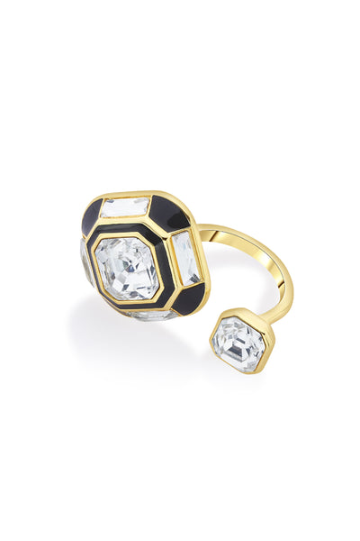 Isharya Optic Double Crystal Ring indian designer wear online shopping melange singapore