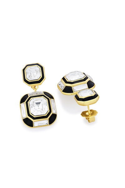 Isharya Optic Double Crystal Studs indian designer wear online shopping melange singapore