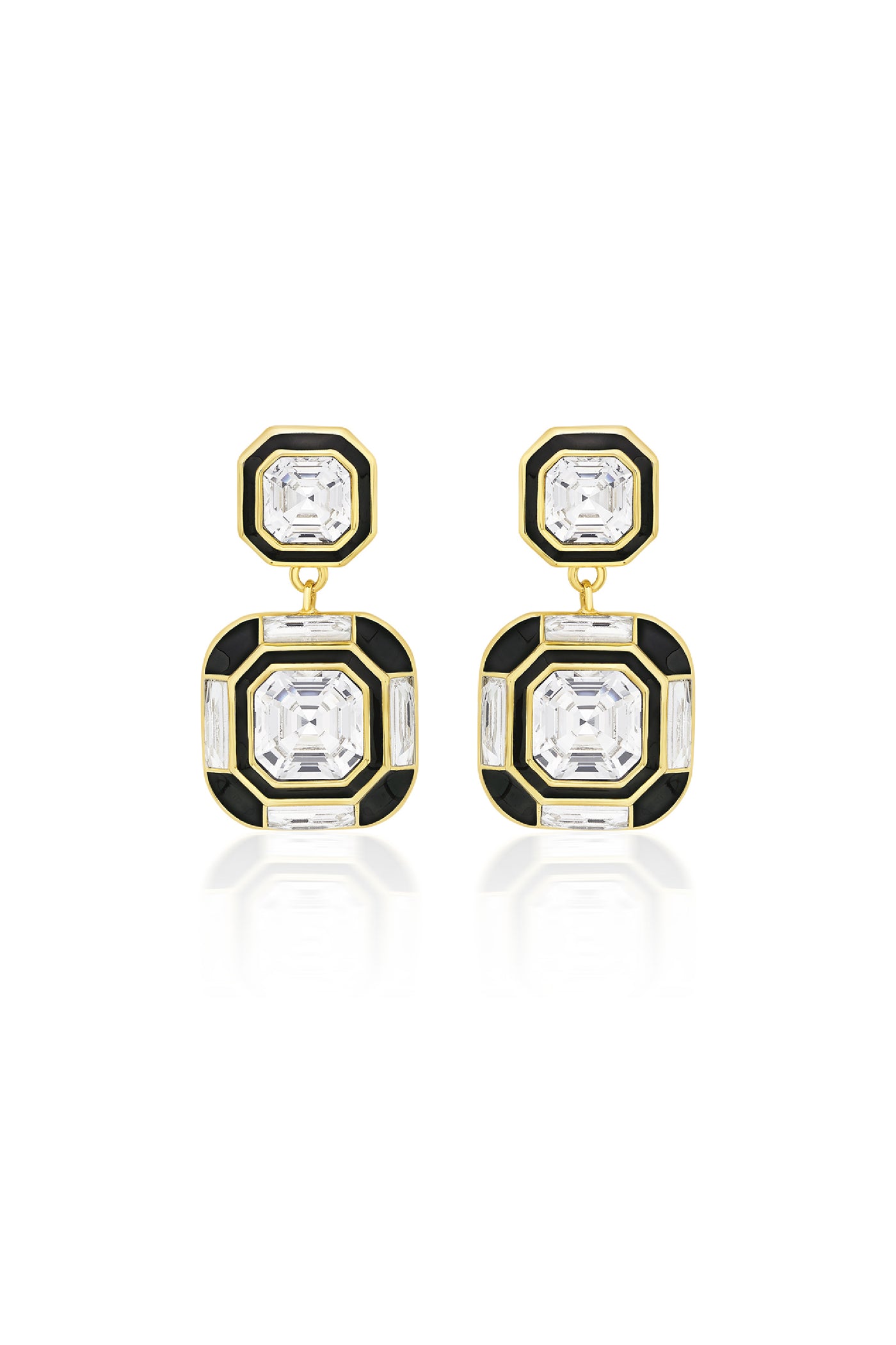 Isharya Optic Double Crystal Studs indian designer wear online shopping melange singapore