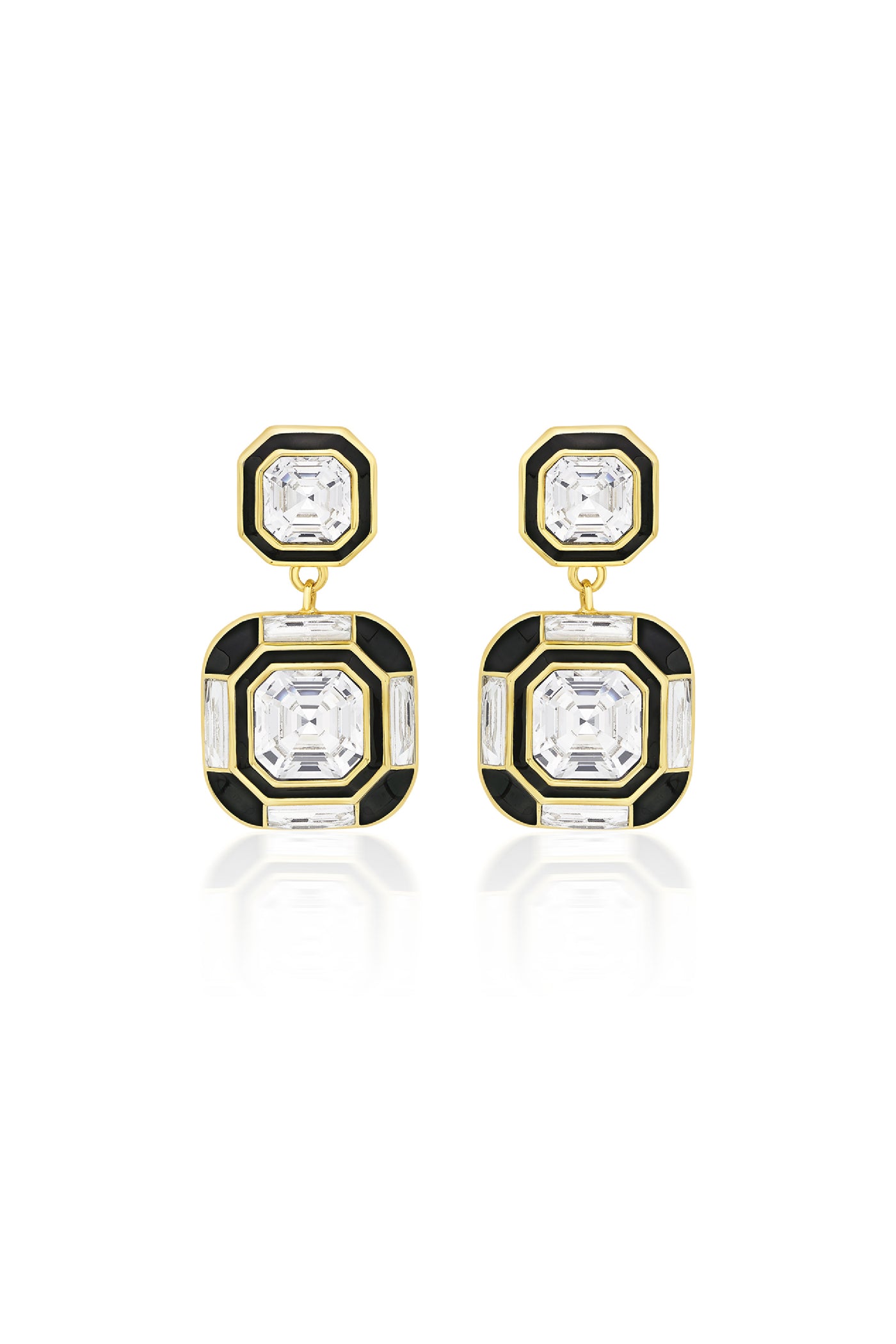 Isharya Optic Double Crystal Studs indian designer wear online shopping melange singapore