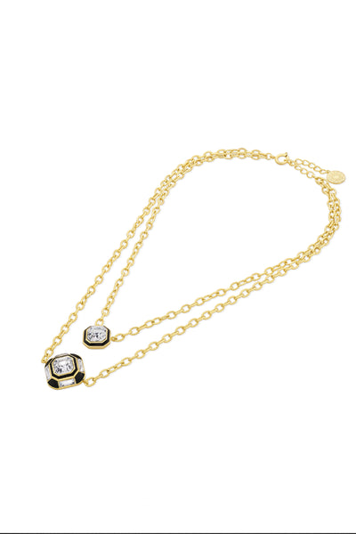 Isharya Optic Layered Crystal Necklace indian designer wear online shopping melange singapore