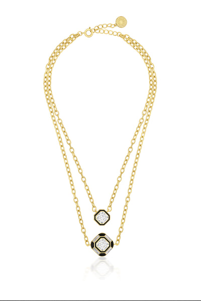 Isharya Optic Layered Crystal Necklace indian designer wear online shopping melange singapore