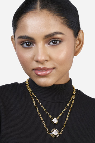 Isharya Optic Layered Crystal Necklace indian designer wear online shopping melange singapore