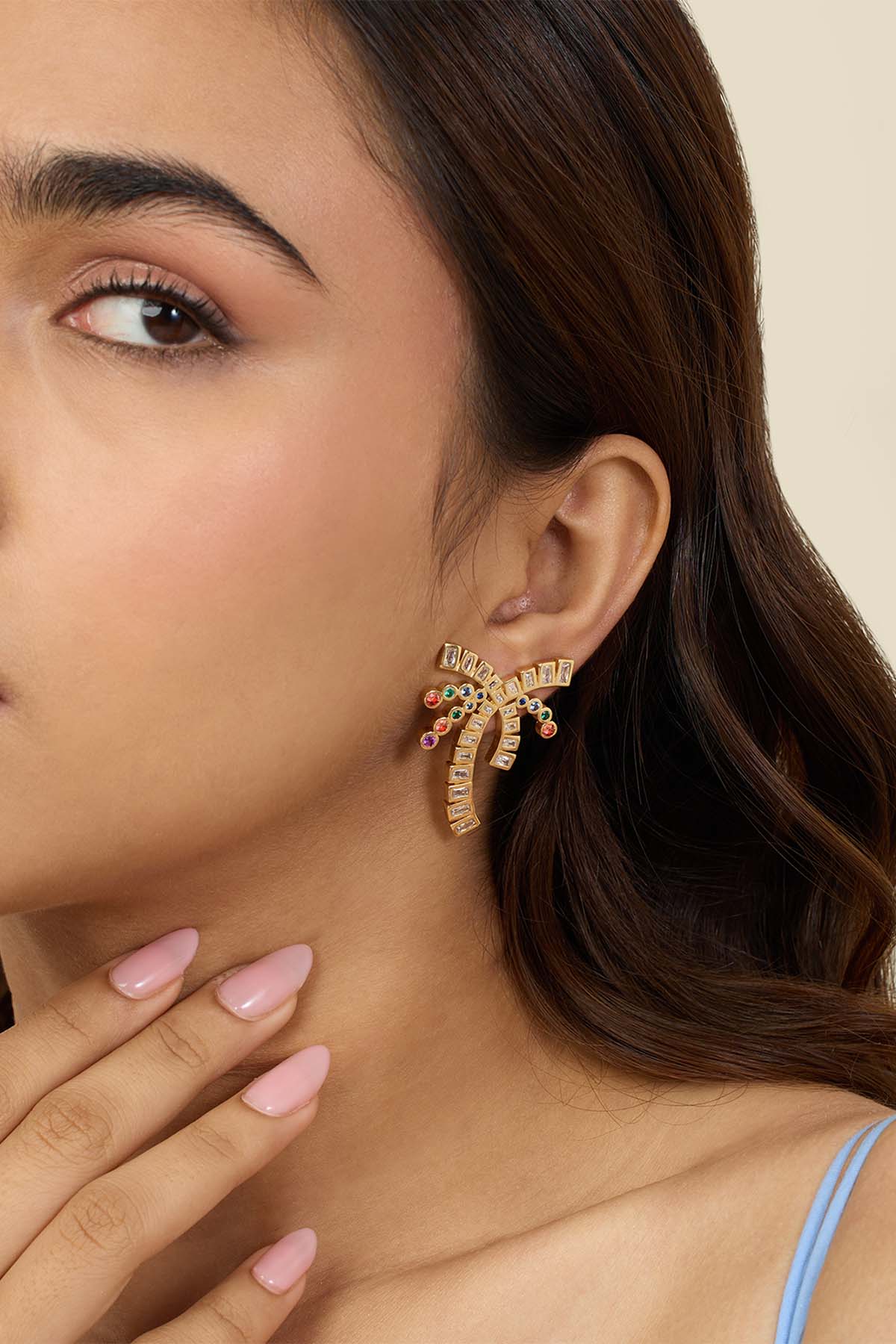 Isharya Palm Beach Earrings In 18Kt Gold Plated indian designer wear online shopping melange singapore 