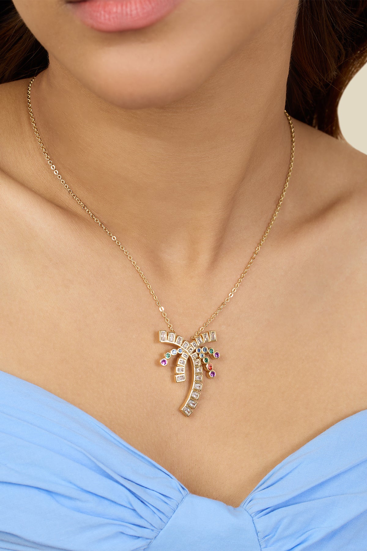 Isharya Palm Beach Necklace In 18Kt Gold Plated indian designer wear online shopping melange singapore 