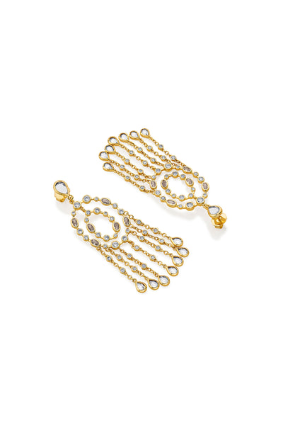 Isharya Paradise Dew Chandelier Statement Earrings indian designer wear online shopping melange singapore