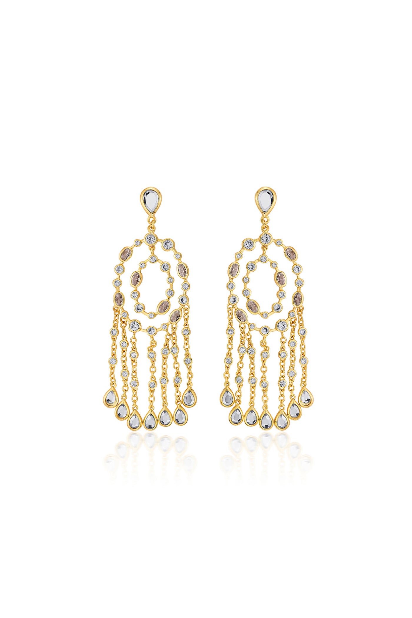 Isharya Paradise Dew Chandelier Statement Earrings indian designer wear online shopping melange singapore