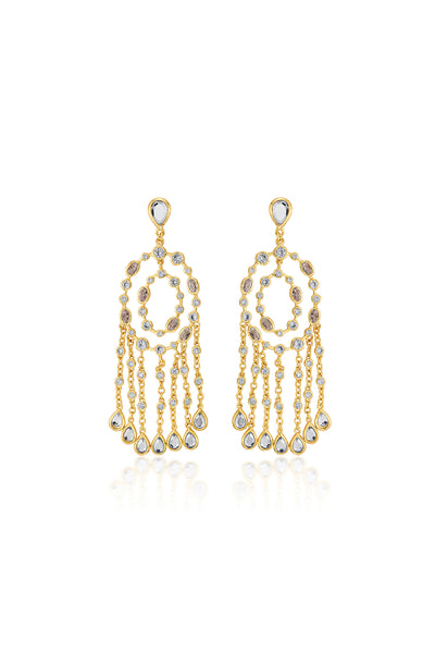 Isharya Paradise Dew Chandelier Statement Earrings indian designer wear online shopping melange singapore