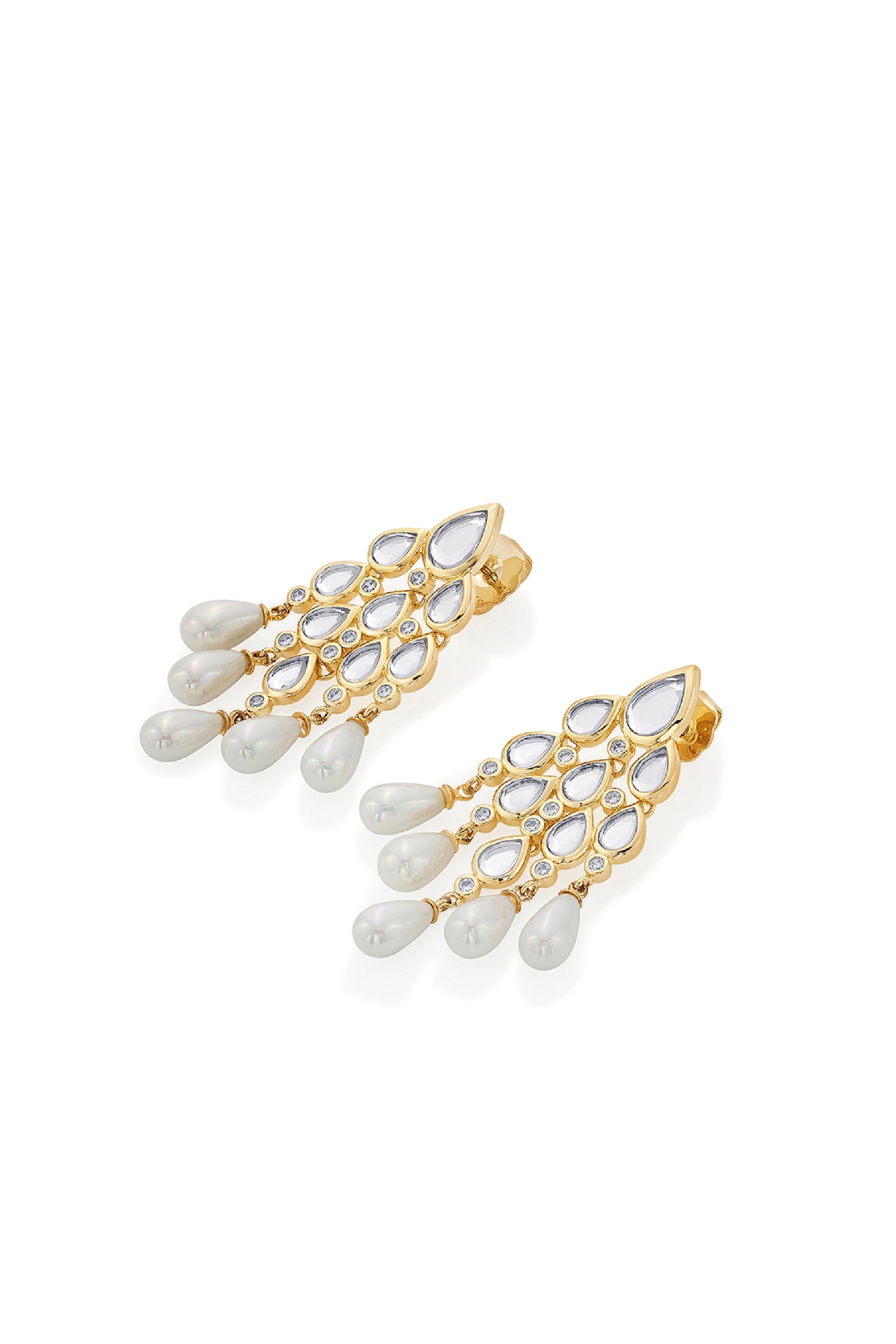 Isharya Paradise Dew Pearl Chandelier Earrings indian designer wear online shopping melange singapore