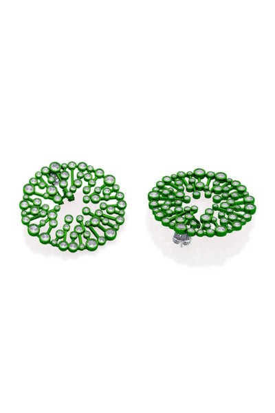 Isharya Parakeet Green Starburst Statement Earrings In Colored Plating jewellery indian designer wear online shopping melange singapore