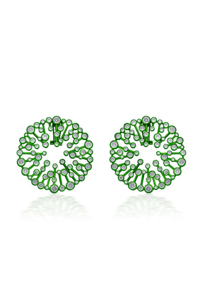 Isharya Parakeet Green Starburst Statement Earrings In Colored Plating jewellery indian designer wear online shopping melange singapore