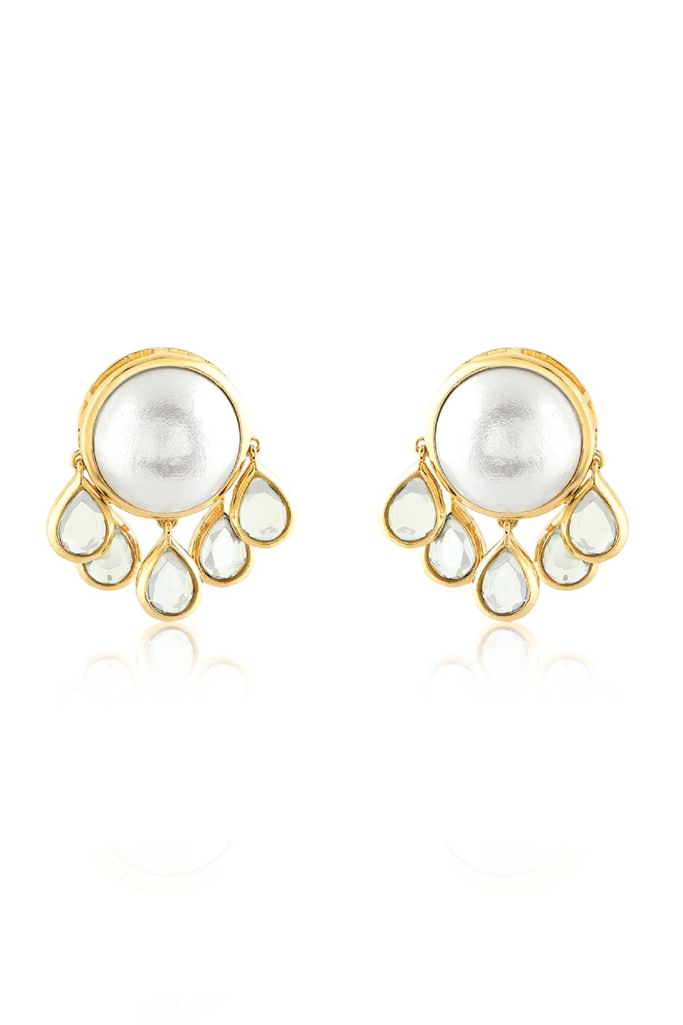 Isharya Perla Chandbali Earrings In 18Kt Gold Plated indian designer wear online shopping melange singapore