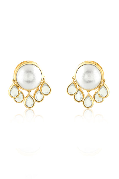 Isharya Perla Chandbali Earrings In 18Kt Gold Plated indian designer wear online shopping melange singapore