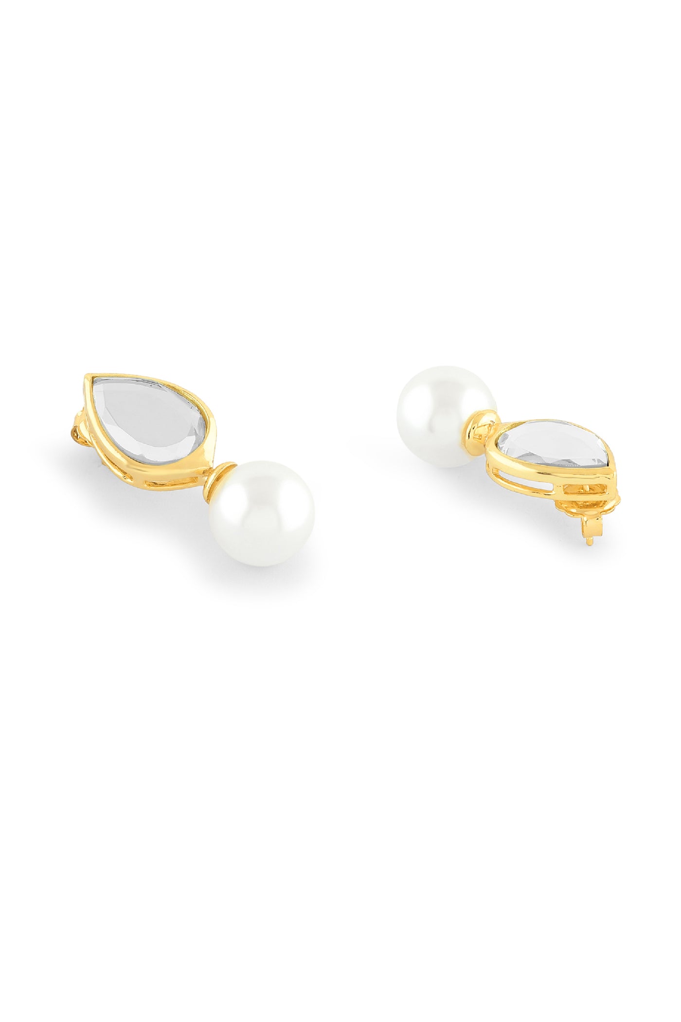 Isharya Pearl Drop Earrings In 18Kt Gold Plated indian designer wear online shopping melange singapore