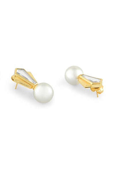 Isharya Perla Deco Earrings In 18Kt Gold Plated indian designer wear online shopping melange singapore