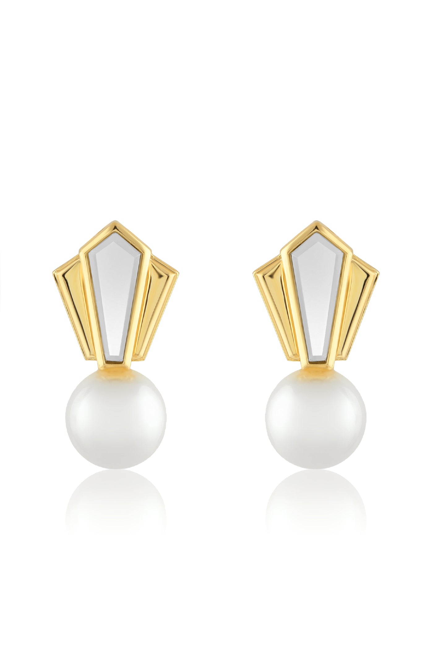 Isharya Perla Deco Earrings In 18Kt Gold Plated indian designer wear online shopping melange singapore