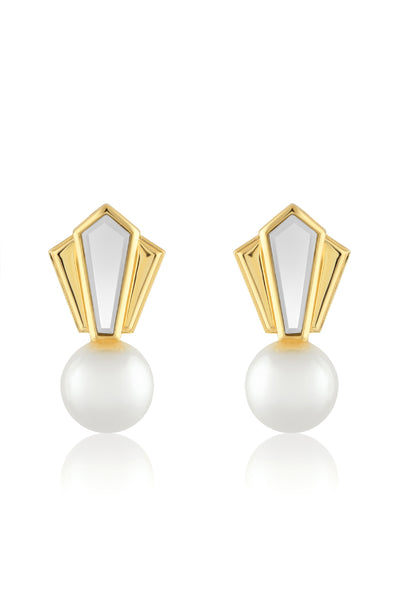 Isharya Perla Deco Earrings In 18Kt Gold Plated indian designer wear online shopping melange singapore