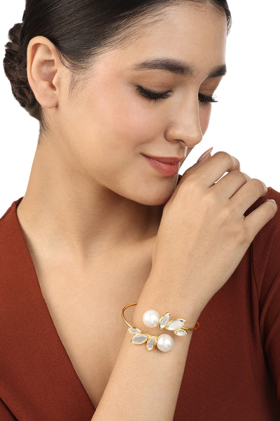 Isharya Perla Duo Bracelet  In 18Kt Gold Plated indian designer wear online shopping melange singapore