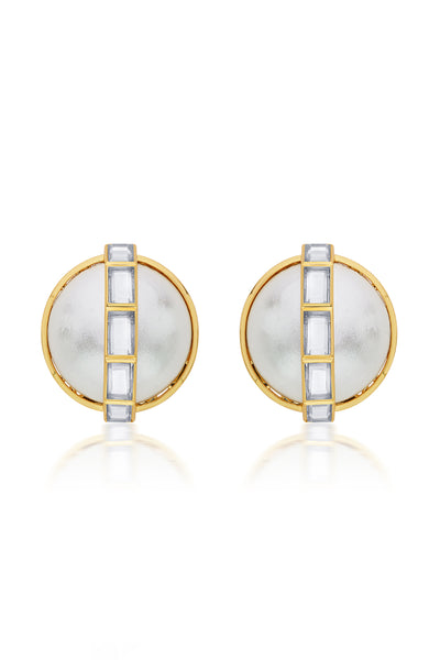 Isharya Perla Stud Earrings In 18Kt Gold Plated indian designer wear online shopping melange singapore