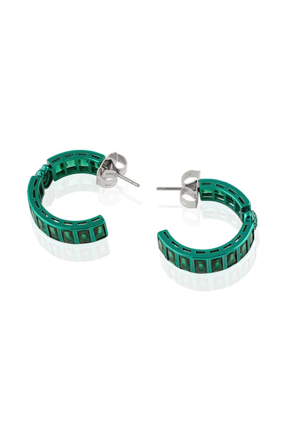 Isharya Petit Emerald Hoops indian designer wear online shopping melange singapore
