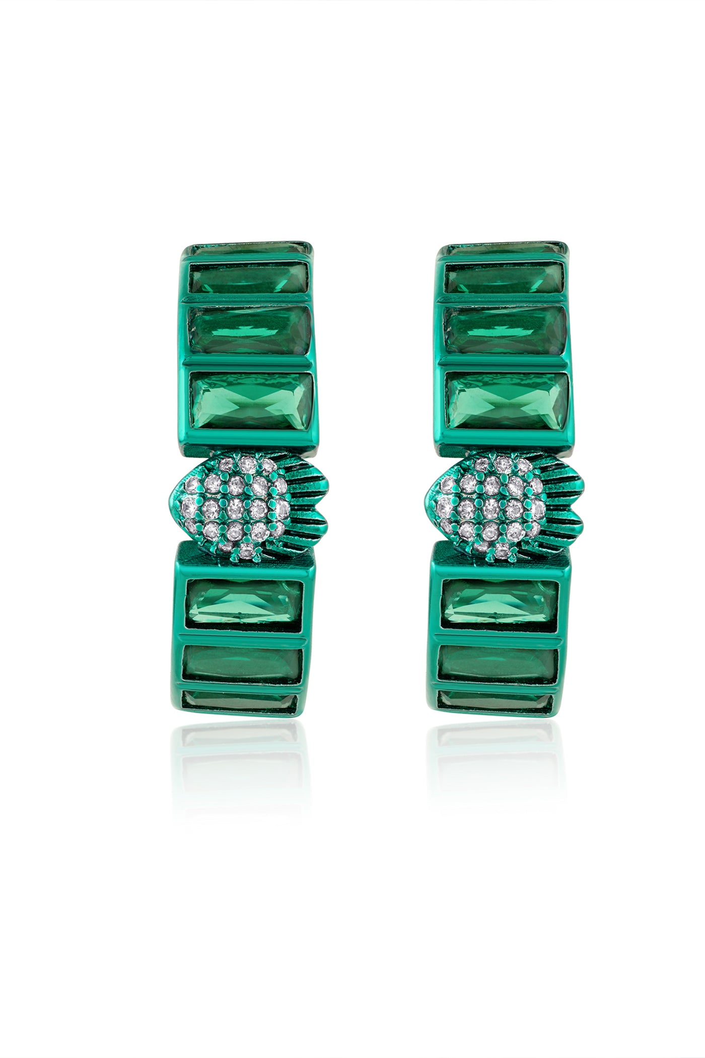 Isharya Petit Emerald Hoops indian designer wear online shopping melange singapore