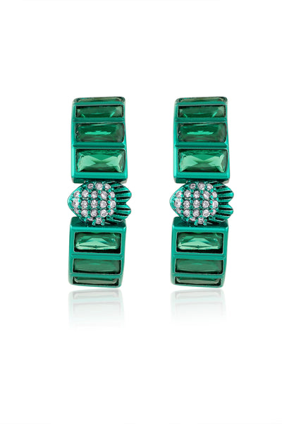 Isharya Petit Emerald Hoops indian designer wear online shopping melange singapore