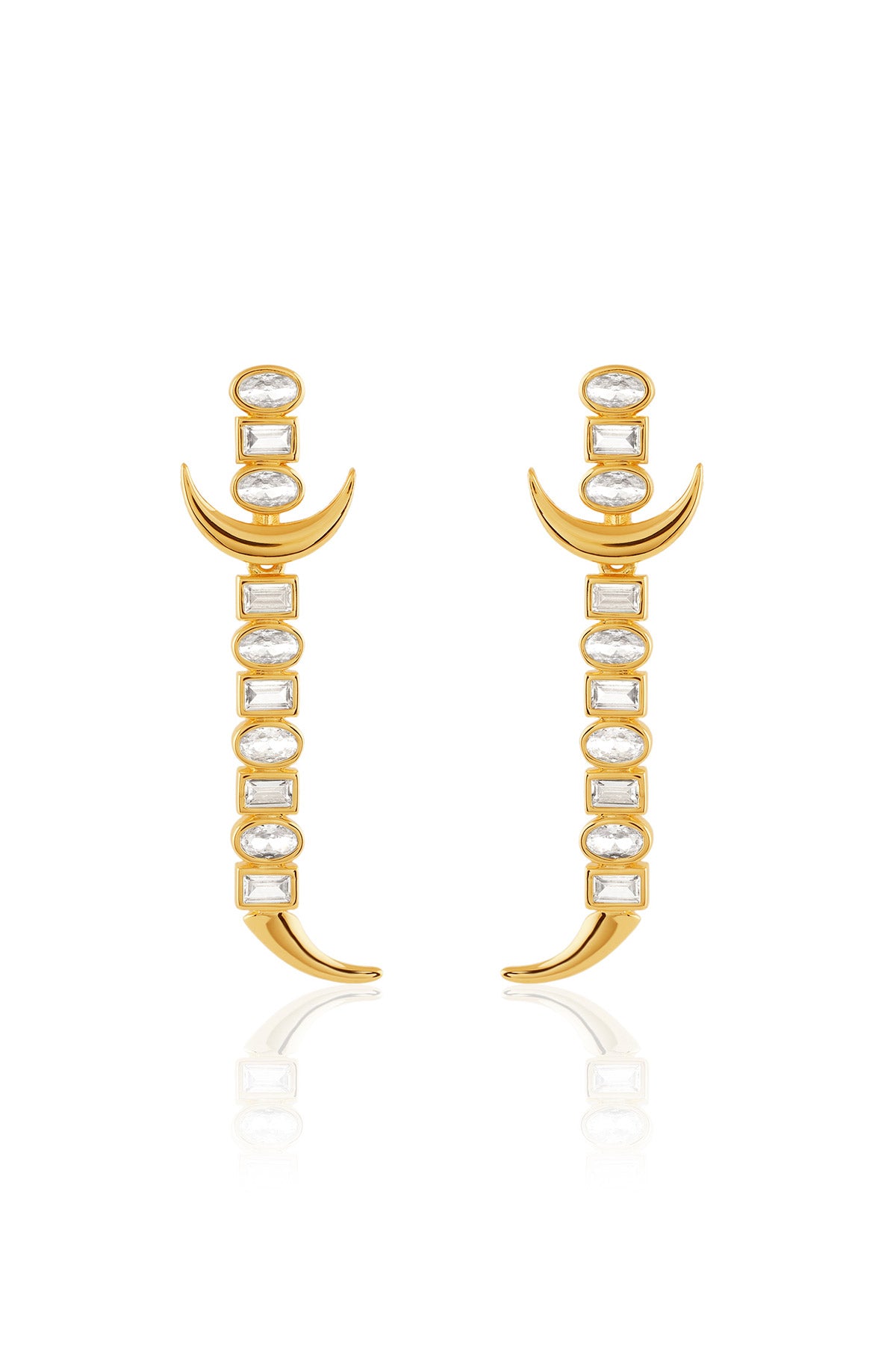 Isharya Powerblade Danglers In Green Plating indian designer wear online shopping melange singapore 