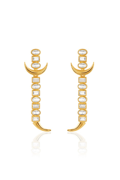 Isharya Powerblade Danglers In Green Plating indian designer wear online shopping melange singapore 