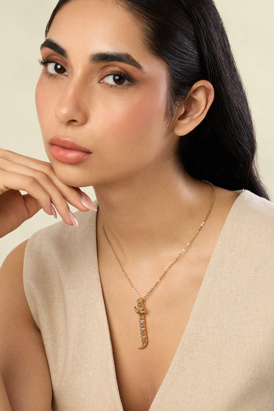 Isharya Powerblade Pendant Necklace In 18kt Gold Plated indian designer wear online shopping melange singapore 