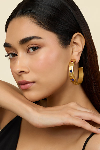 Isharya Precious Gems Hoops indian designer wear online shopping melange singapore