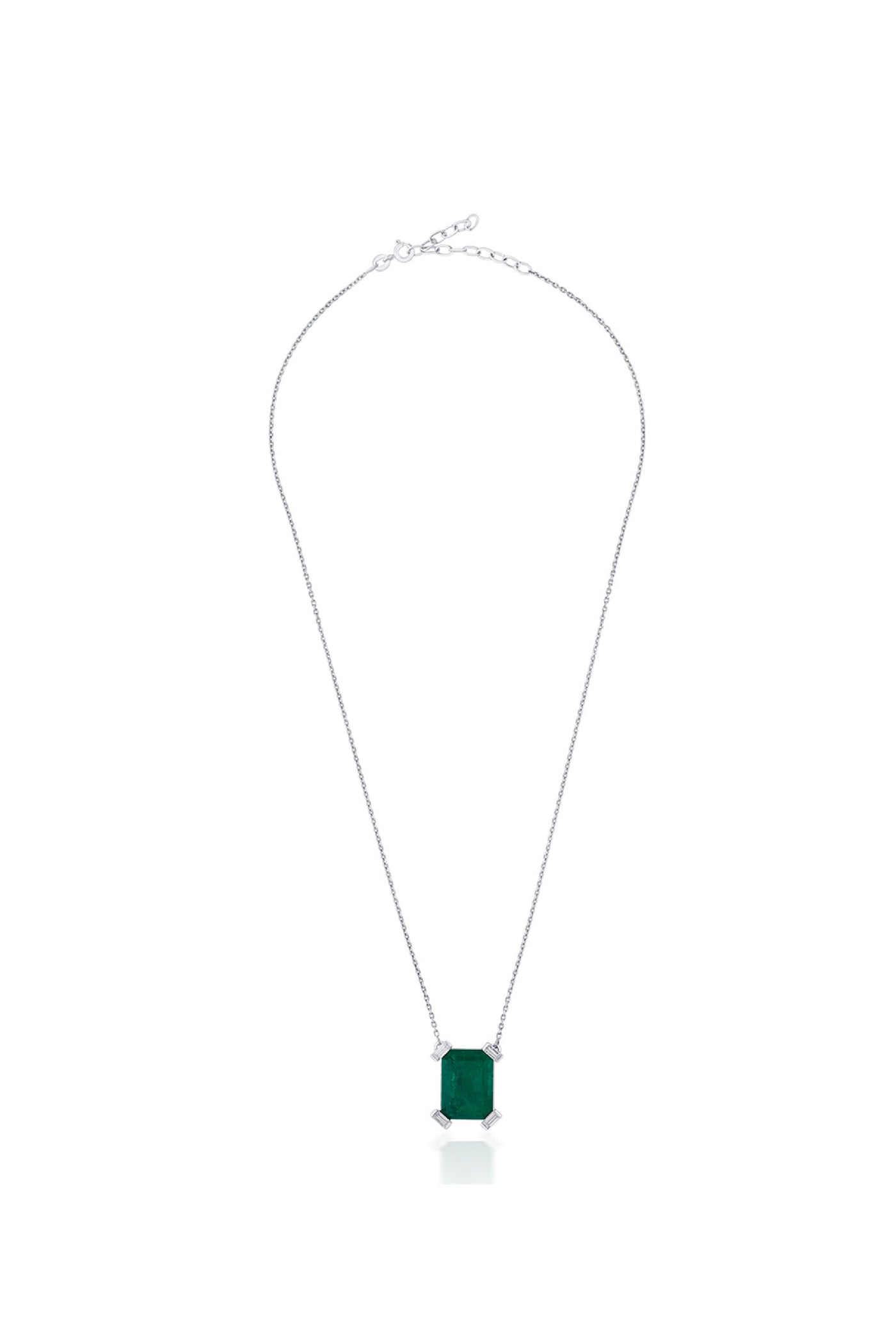 Isharya Provence 925 Silver Emerald Doublet Pendant Necklace jewellery indian designer wear online shopping melange singapore